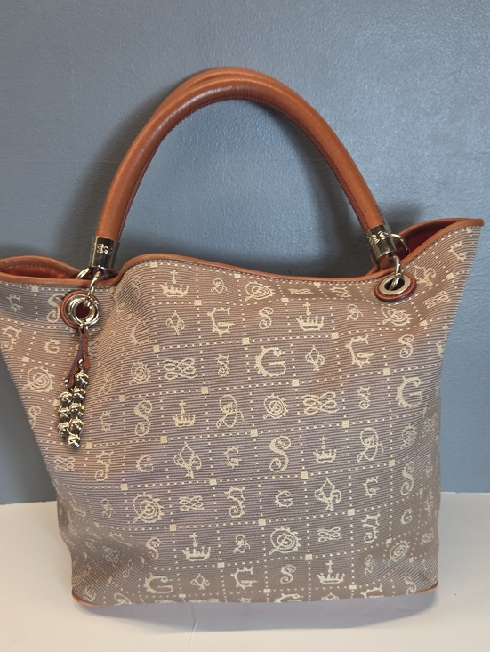 Lancel Paris Handbags - Lancel Daligramme Taupe Patterned Tote with Leather Trim Salvador Dali 2012